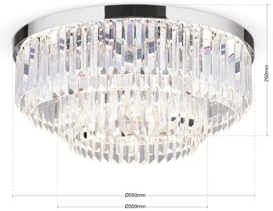 Plafonieră LED de cristal dimabilă Orion PRISM LED/80W/230V d. 55 cm crom lucios