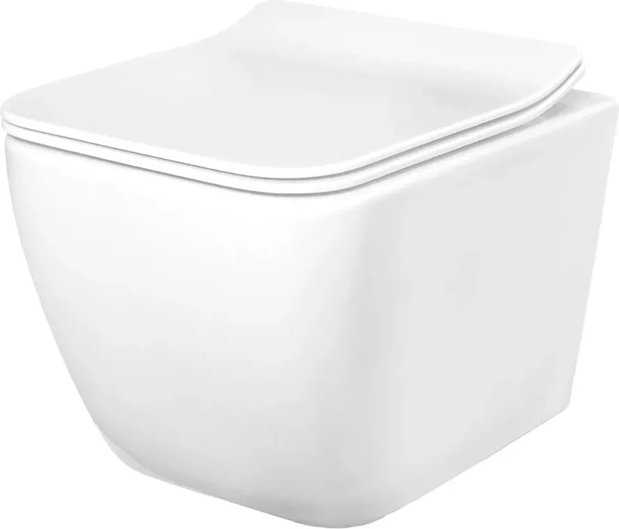 Set vas WC suspendat Rea Martin rimless cu capac softclose alb