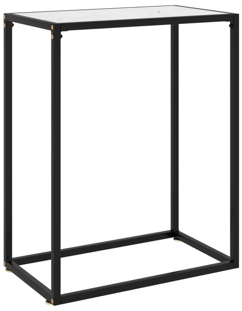 vidaXL Masă consolă, alb, 60x35x75 cm, sticlă securizată