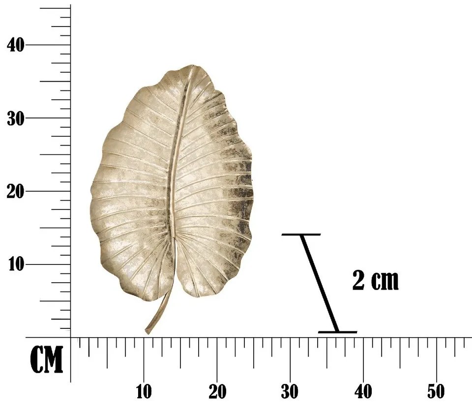 Decorațiune Mauro Ferretti Leaf, 35,5 x 23 cm, auriu
