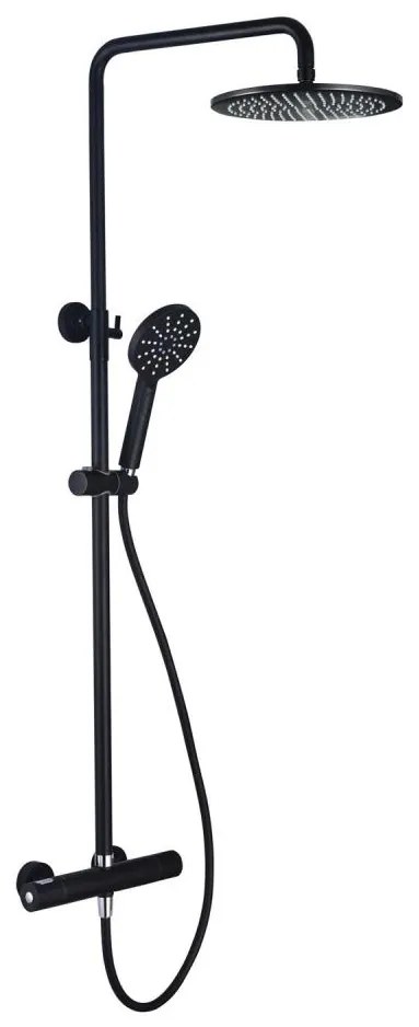 Set de duș cu baterie termostatică BATH DELUXE 31-120-05-02-00 DRAGOR negru mat