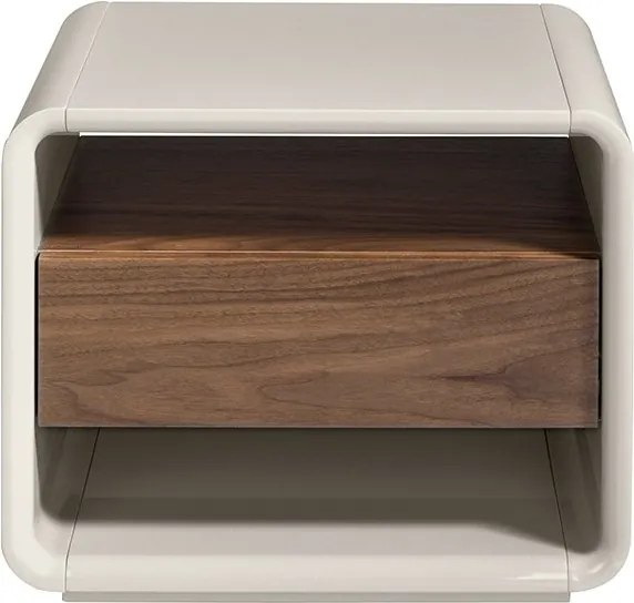 Masuta, Noptiera furnir din lemn de nuc si MDF lacuit, Anna