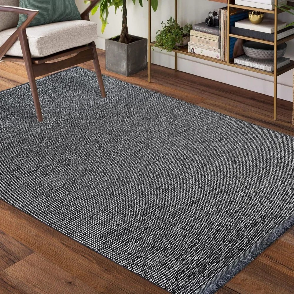 Covor simplu modern de culoare gri Lăţime: 80 cm | Lungime: 300 cm