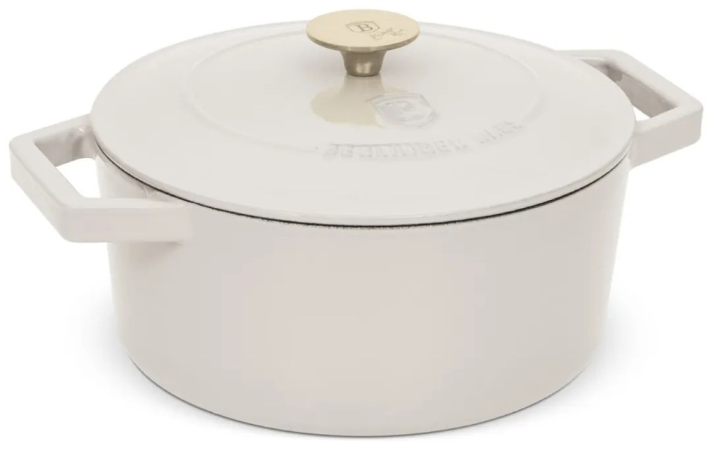 Oală din fontă emailată cu capac 24 cm, 4.35 L Berlinger Haus Sahara Collection BH 6528, ideală pentru friptură sau coacere lentă