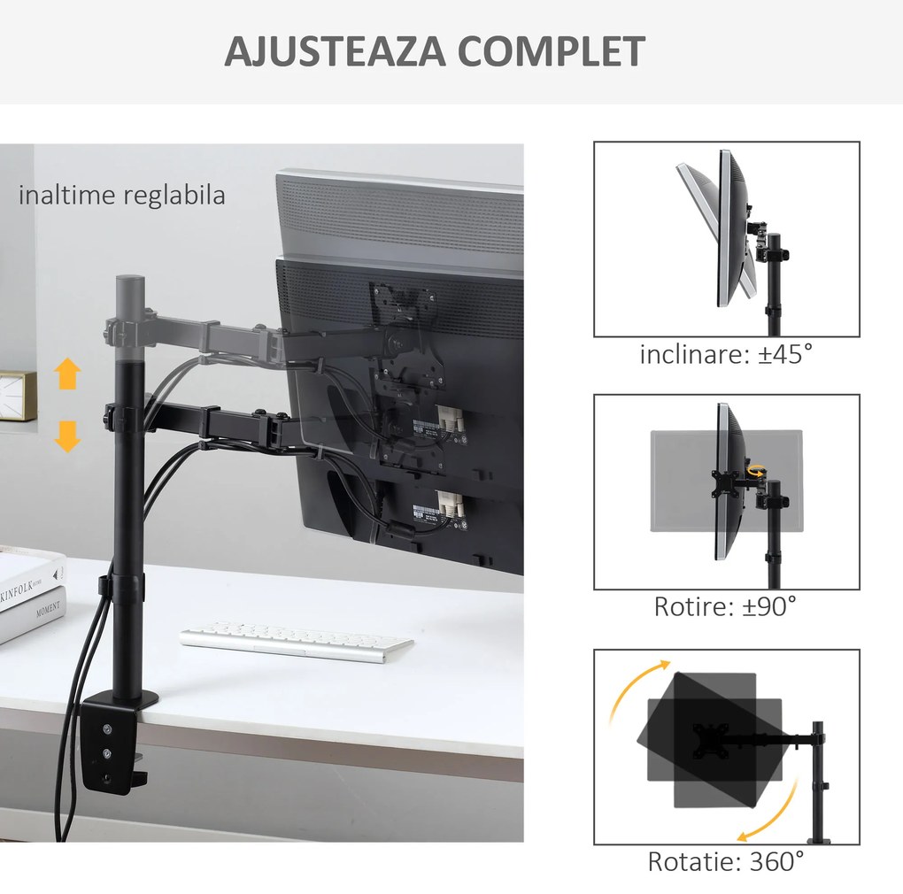 Vinsetto suport pentru monitor 13-32'', inclinare reglabila | AOSOM RO