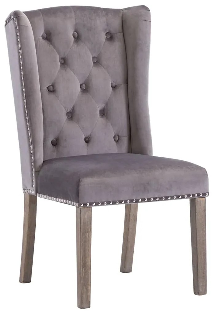 287951 vidaXL Scaun de sufragerie, gri, catifea