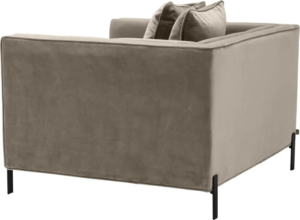 Fotoliu elegant design LUX Sienna, catifea greige 113385 HZ