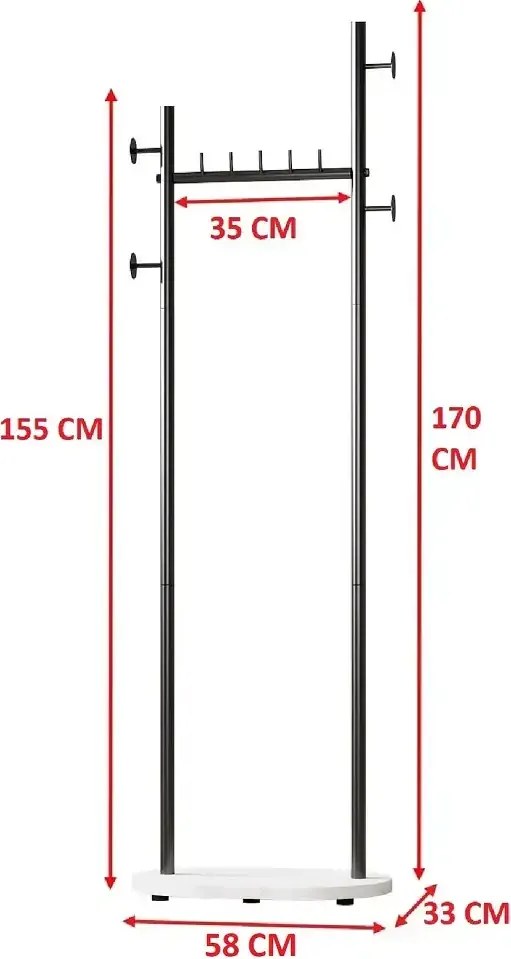 Cuier din metal ,culoare negru,170x58 cm