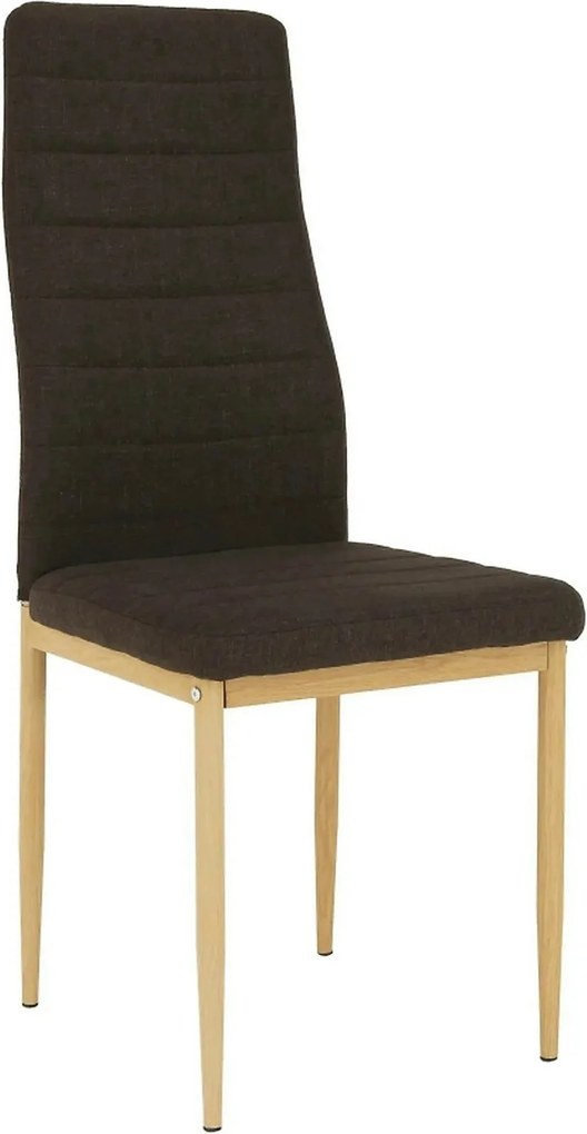 Scaun COLETA NOVA, maro inchis/fag, textil/metal, 41x49x96 cm