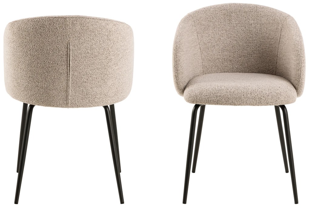 MAZZONI EXPORT CLARA Bej Latte (material Monza 60)/picioare negre - SCAUN MODERN ADÂNC TAPIȚAT PENTRU SALON/LIVING/BIROU LOFT