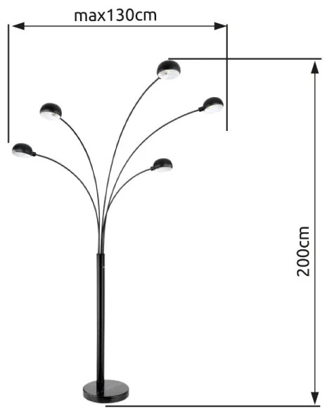 Lampadar Globo 58228NB SEYMOUR 5xE14/40W/230V negru