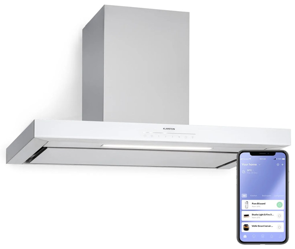 Alinea 90 Smart, hota, 90 cm, montat pe perete, WiFi, A++, 500 m³/h, ecran tactil