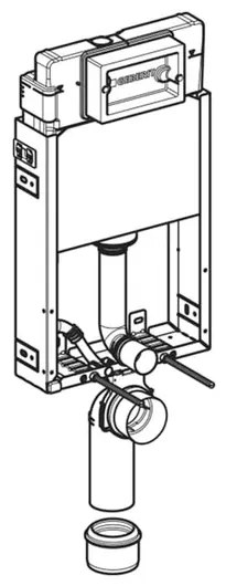 Rezervor incastrat Geberit Delta cu cadru Kombifix Basic pentru wc suspendat 108 cm