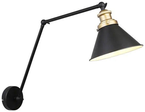 Lampă de perete FUNDO 1xE27/40W/230V negru/auriu