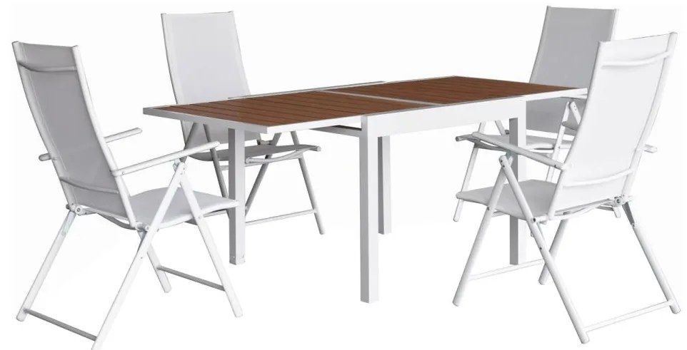 Set mobilier de grădină Numeral (alb + stejar) (pentru 4 persoane). 1116423