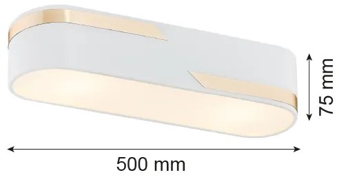 Aplică TONI 3xE27/15W/230V albă/aurie Argon 6003