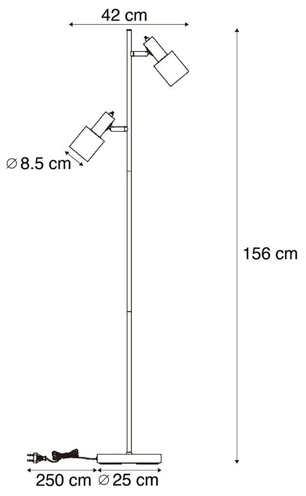 Moderne vloerlamp blauw 2-lichts - Stijn