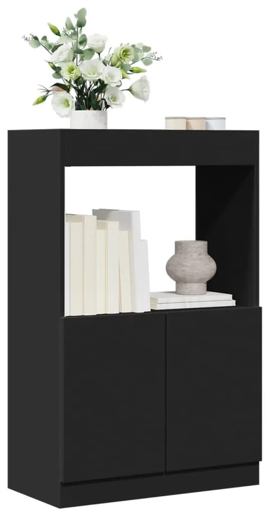 vidaXL Dulap înalt, negru, 63x33x100 cm, lemn prelucrat