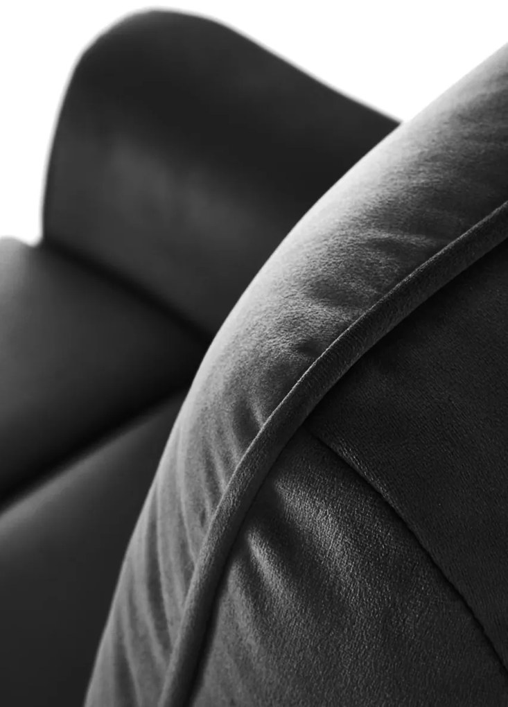Fotoliu recliner Semir velvet negru H108 cm