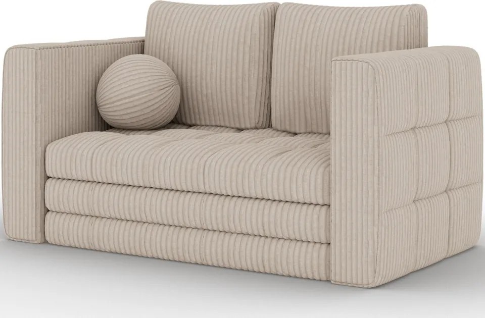 Canapea Kastol , beige velour extensibil, 137x71x74 cm – Modullo 18