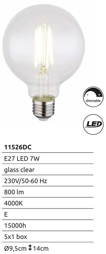 Bec dimabil LED E27 7W 800lm 4000K