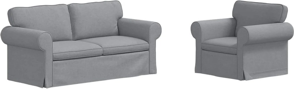 vidaXL Set de canapea 2 pcs Gri deschis 175 x 82 x 80 cm țesătură