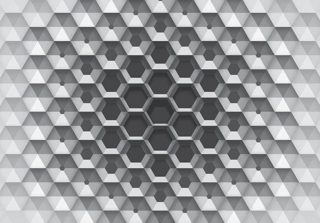 Fototapet - 3D hexagon (254x184 cm), în 8 de alte dimensiuni noi