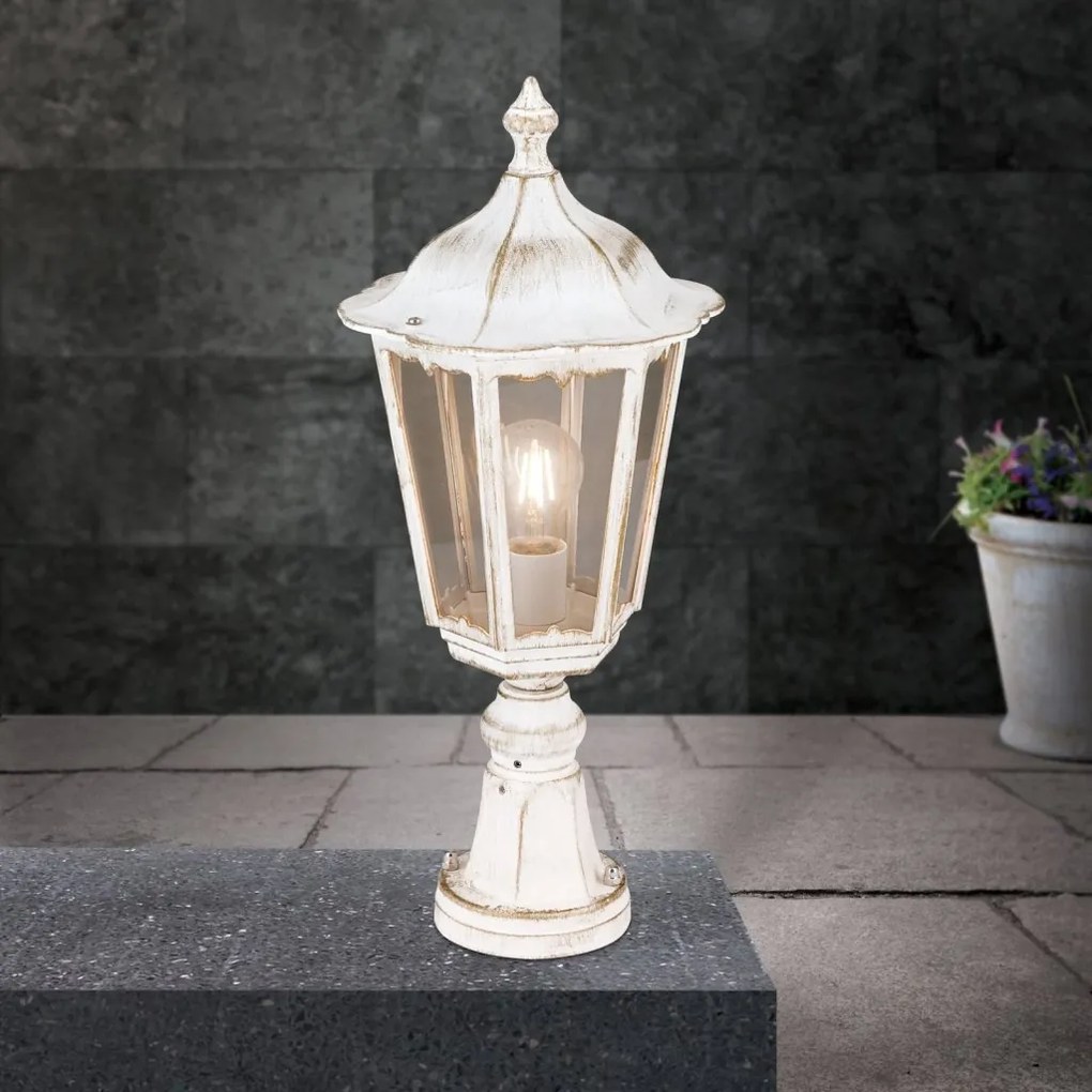 Stalp iluminat exterior stil clasic IP43 H53 Puchberg AL 11K/82503 weiß-gold/rauch OR