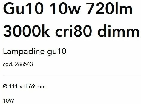 Bec LED dimabil, Gu10 10W 720lm 3000K cri80 dimm