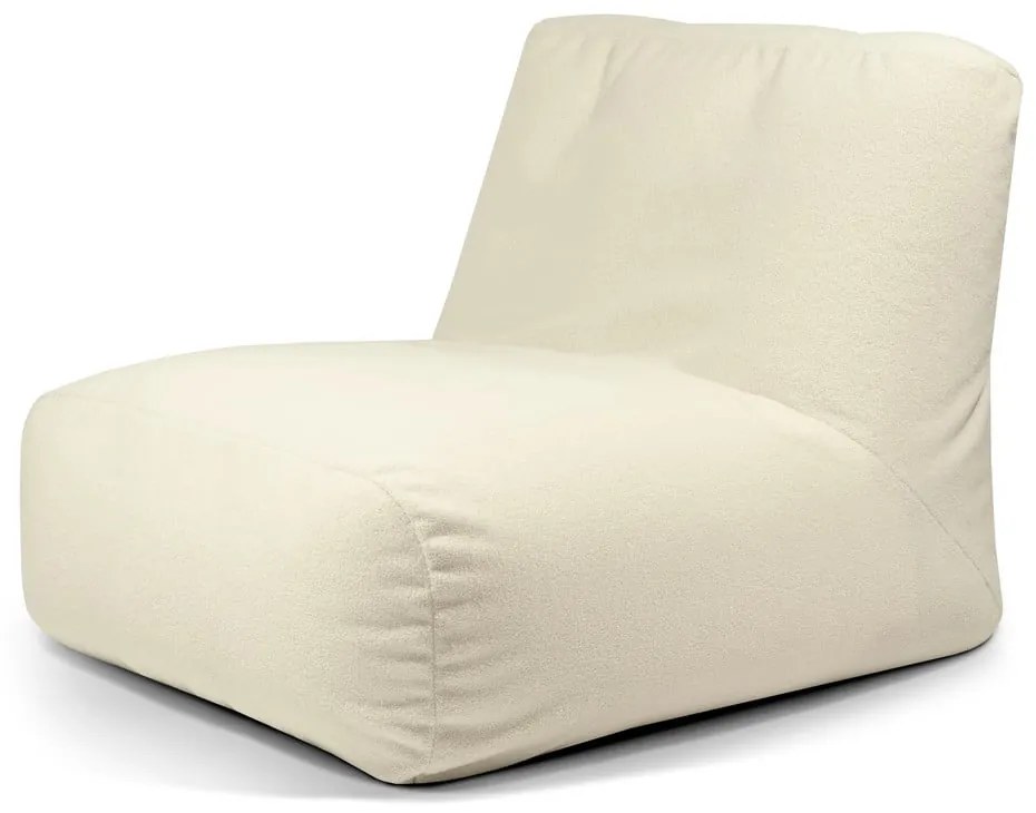 Fotoliu bean bag crem cu tapițerie din țesătură bouclé Tube 100 – SLOWDOWN