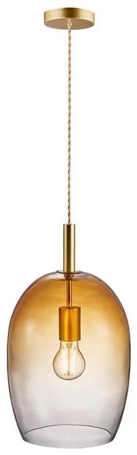 Nordlux - Pendul pe cablu UMA, 1xE27/40W/230V, Ø 23 cm, maro/fumuriu