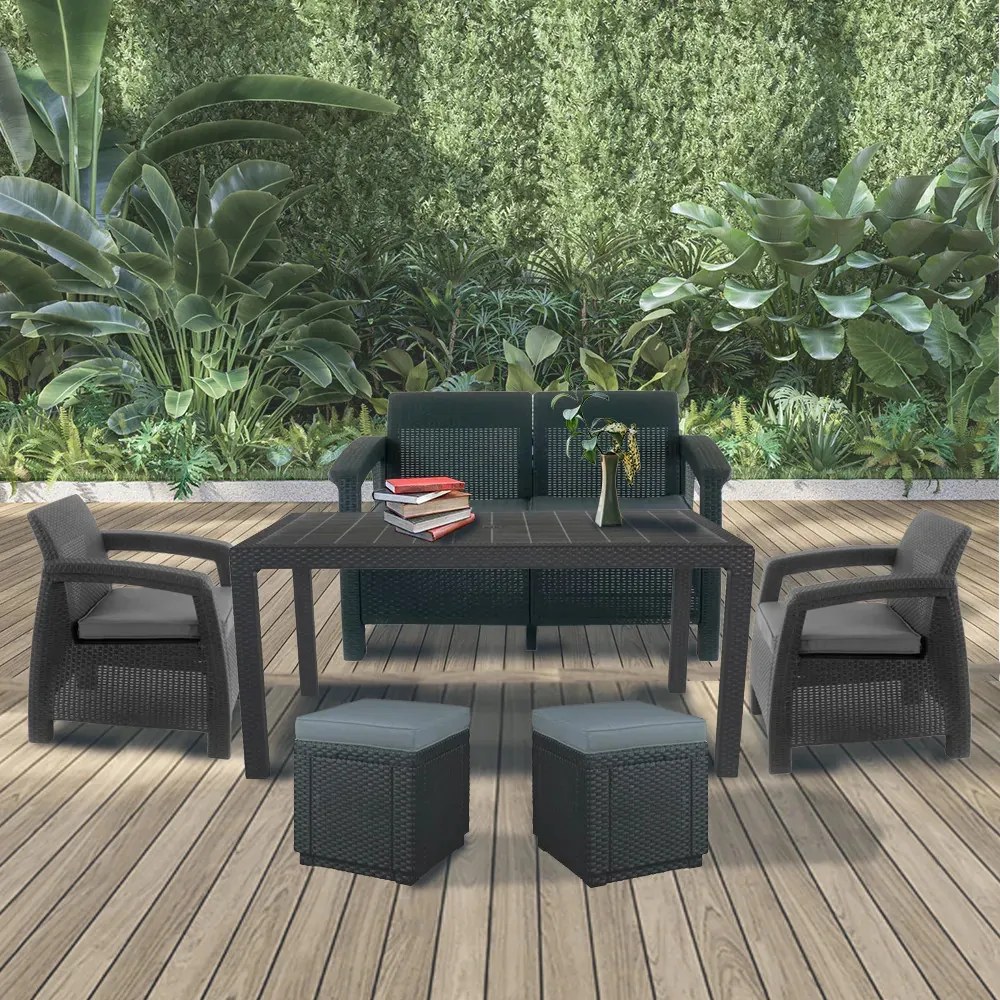 Set de mobilier de grădină Corfu Fiesta duo cub grafit