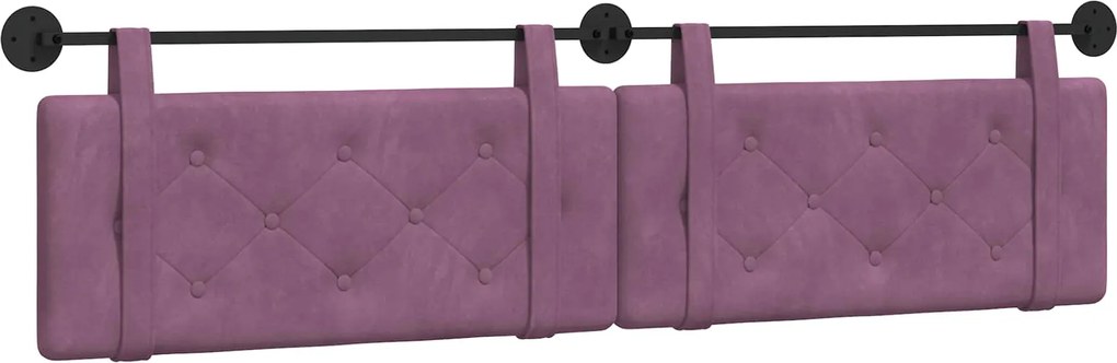 vidaXL Cap de pat suspendat Pe perete Violet 210 x 55 x 5 cm Catifea