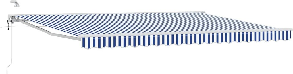 vidaXL Cort electric retractabil Albastru și Alb 4,5 × 3,5 m