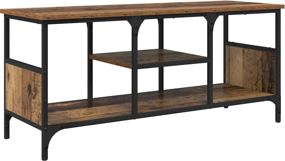 vidaXL Cabinet TV Lemn Vechi 100 x 35 x 45 cm Lemn Ingineresc și Fier