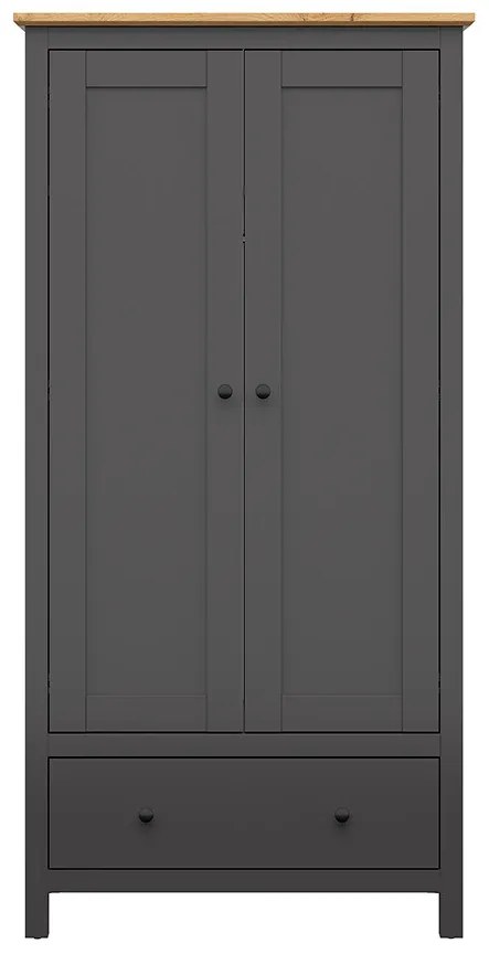 Dulap de haine Hesen SZF2D1S/20/10 (grafit + Stejar artisan). 1062523