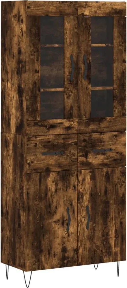 vidaXL Dulap înalt, stejar fumuriu, 69,5x34x180, lemn compozit