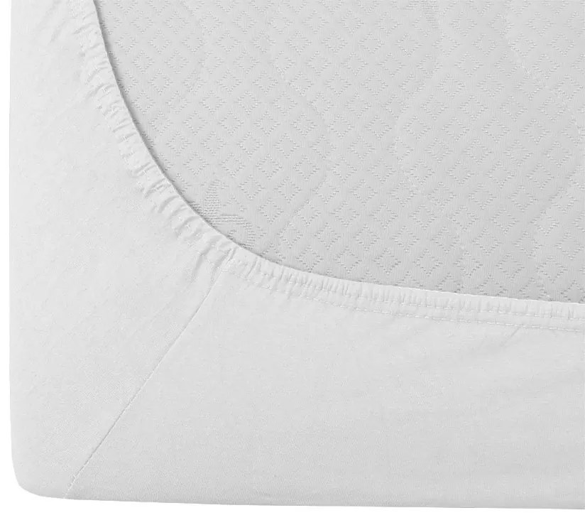 Cearsaf Jersey EXCLUSIVE cu elastic alb 160 x 200 cm