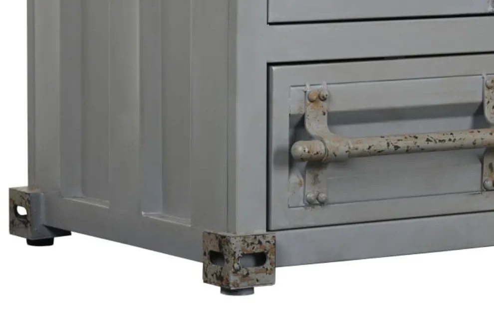 Dulap gri din metal, stil industrial, "Cargo"