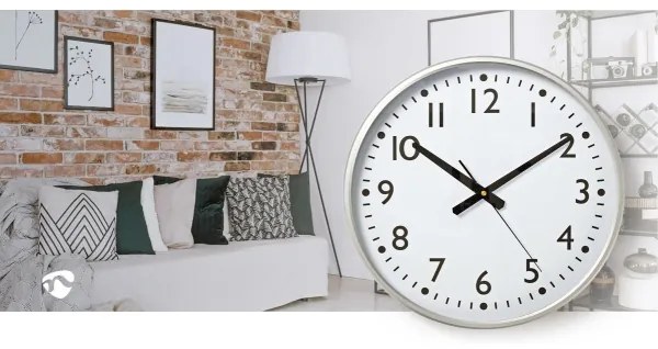 Ceas de perete Nedis CLWA016PC38AL d. 38 cm 1xAA alb