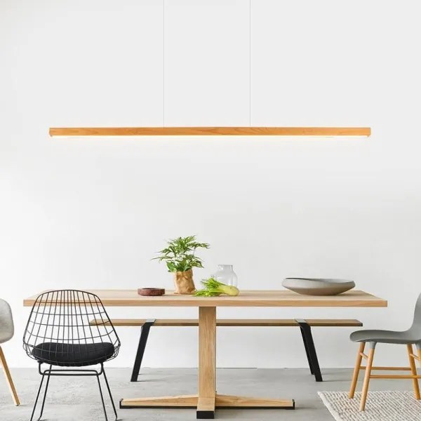 Lustră LED pe cablu LED/26W/230V 4000K 150 cm fag/lemn masiv