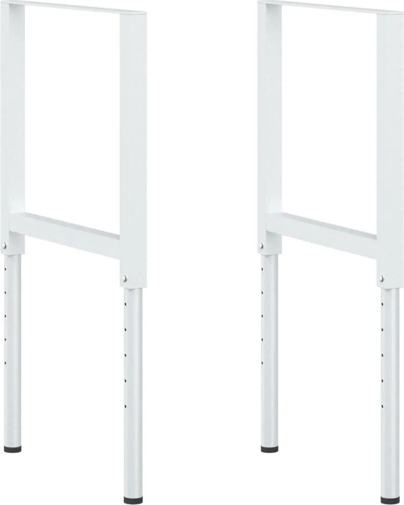 vidaXL Cadre banc lucru reglabile, 2 buc., gri, 55x(69-95,5) cm, metal