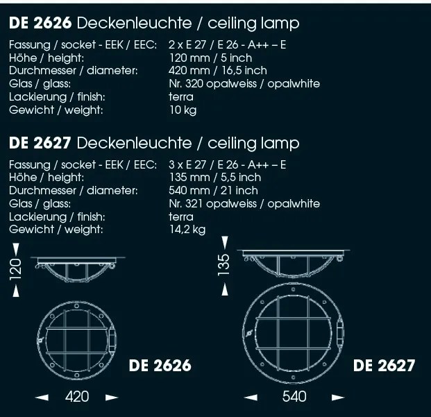 Aplica perete sau tavan design industrial din fier forjat DE 2627, 54cm