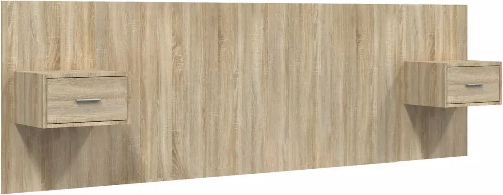 vidaXL Tăblie de pat cu dulapuri, stejar sonoma, lemn prelucrat