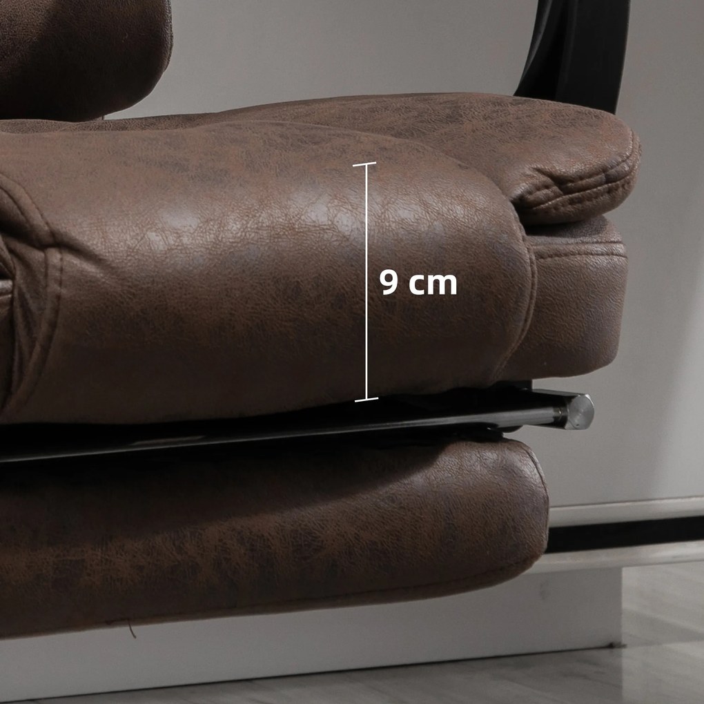 Vinsetto Scaun cu masaj de birou, cu 6 Puncte de Vibrație și Încălzire, Scaun Birou Reglabil pe Înălțime, 65x70x111-119 cm, Maro | Aosom Romania
