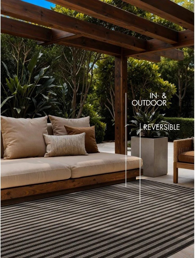 Covor pentru exterior și interior negru/crem 120x170 cm Haringey Linley – Ted Baker