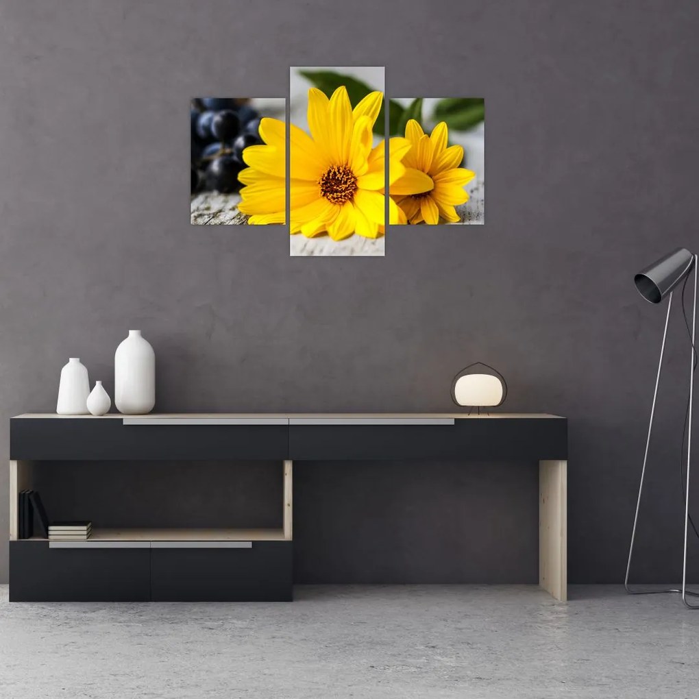 Tablou cu floare galbenă (90x60 cm)