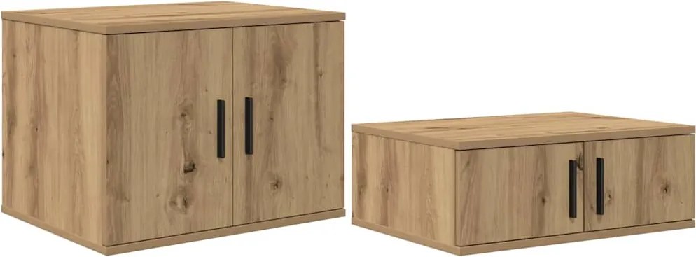 vidaXL Dulap de depozitare 2 pcs Stejar Artizanal 118 x 41 x 40 cm