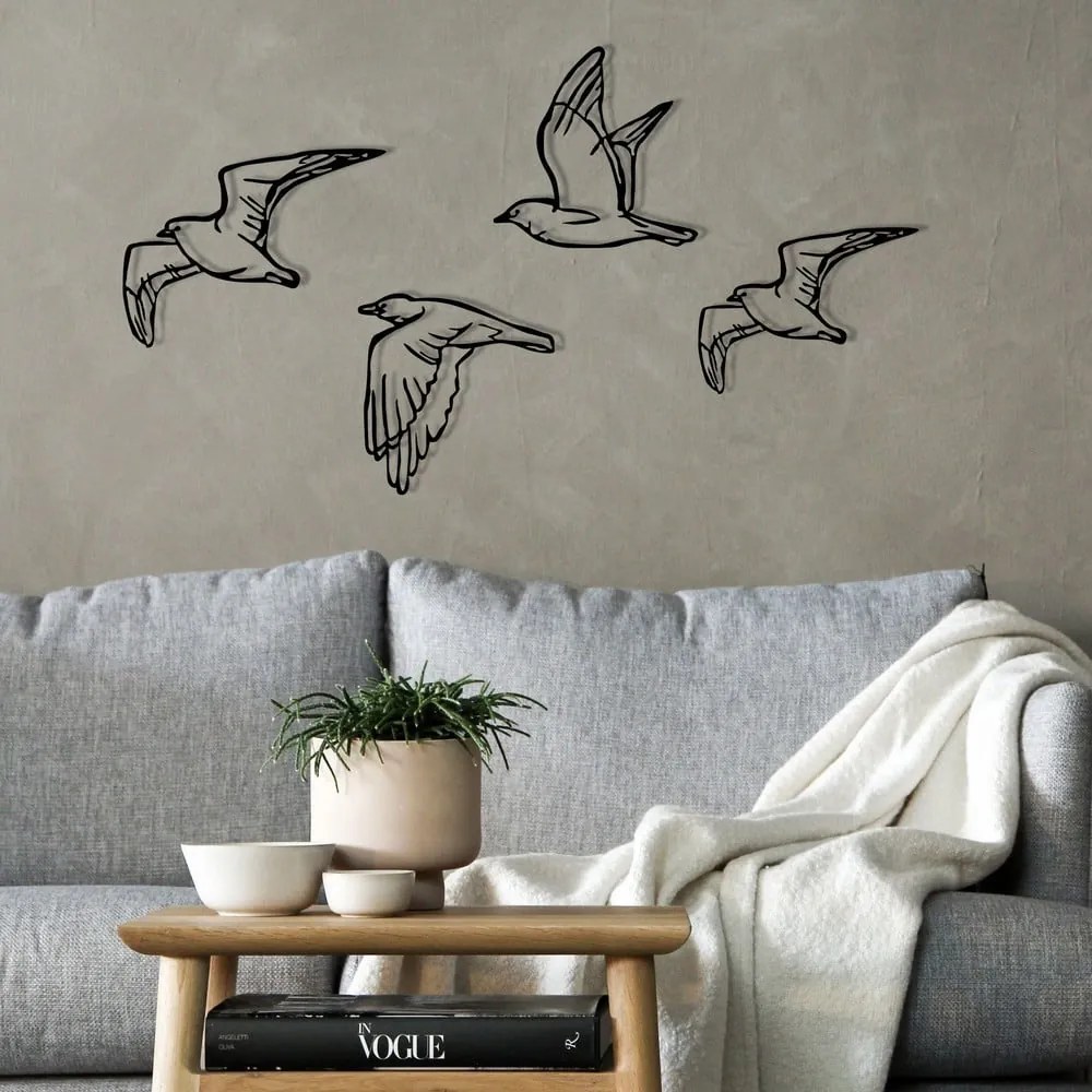 Decorațiuni de perete 4 buc. din metal 100x24 cm Zevahir – Wallity