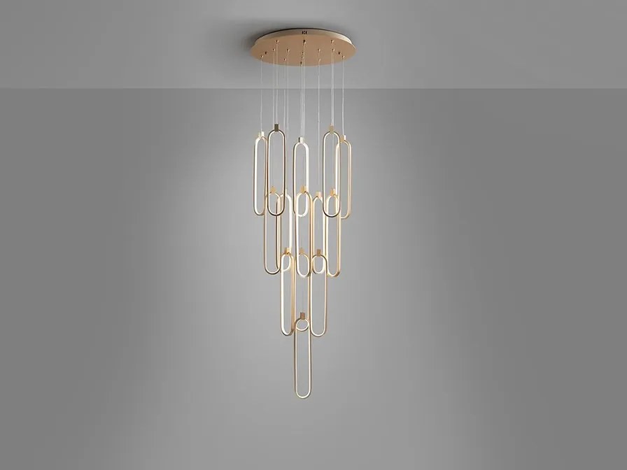 Lustra LED cu telecomanda design ultra-modern Colette 14L auriu roze